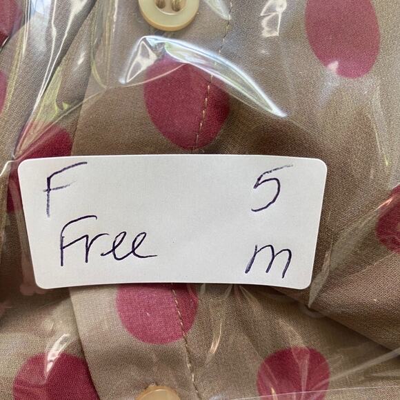 Free People Top Womens Medium Sheer Polka Dot Button Up Retro Flowy Easy Rider - Picture 14 of 14